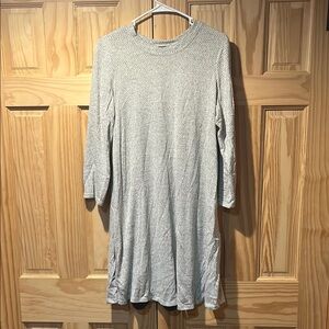 Chic Long Sleeve Gray Dress